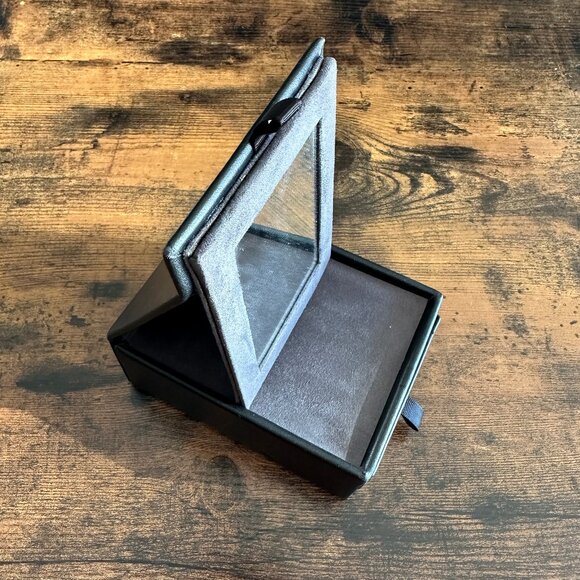 David Yurman Black Leather Jewelry Box Storage Display w/ Mirror & Drawer RARE - Picture 8 of 8